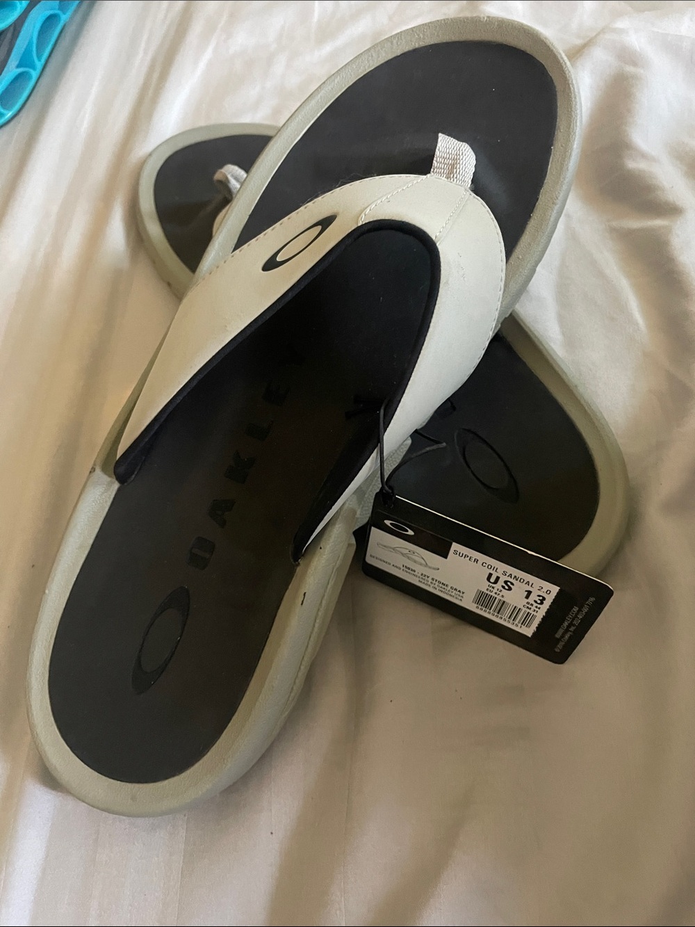 Oakley Men’s Gray and Black Flip Flop Sandals - Casual Comfort